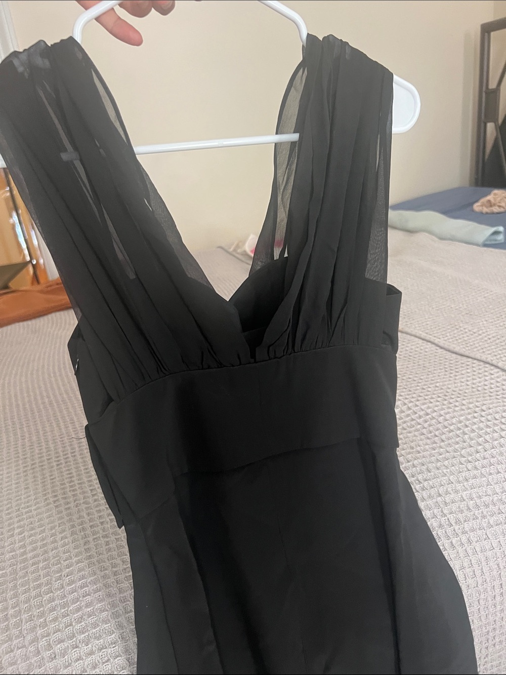 bebe Black Plunging V-Neck Mini Dress - Picture 3 of 6